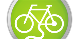 Symbolbild E-Bike auf grünem Rundschild