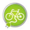 Symbolbild E-Bike auf grünem Rundschild